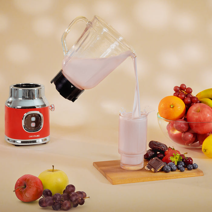 Blender cu vas Cecotec RetroTwist Red, 1 l, 800 W, roșu