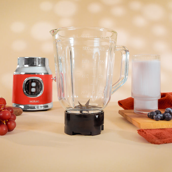 Blender cu vas Cecotec RetroTwist Red, 1 l, 800 W, roșu