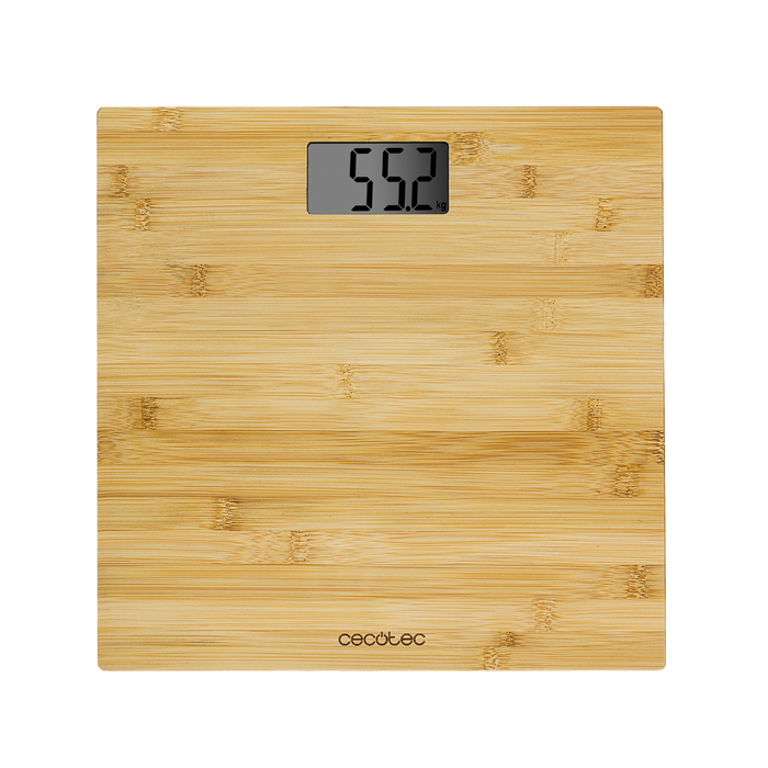 Cântar de baie digital Cecotec Surface Precision 9300 Healthy, 180 kg, precizie 100 g, 30 × 30 cm, bambus