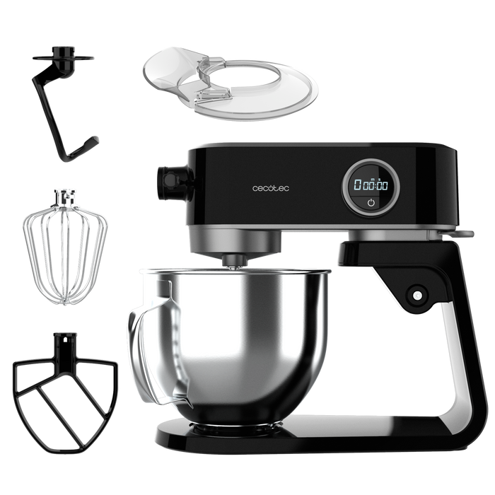 Mixer planetar Cecotec Twist&Fusion 4000 Luxury Black, 800 W, bol de 5,2 l, 8 viteze, negru