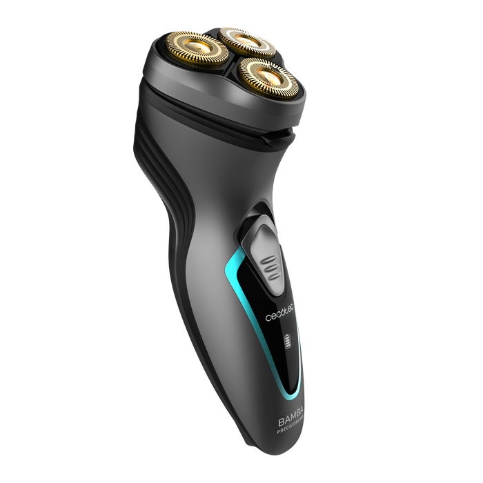 Aparat de ras rotativ Cecotec PrecisionCare Titanium PerfectCut, capete 3D, autonomie 40 min, încărcare 120 min