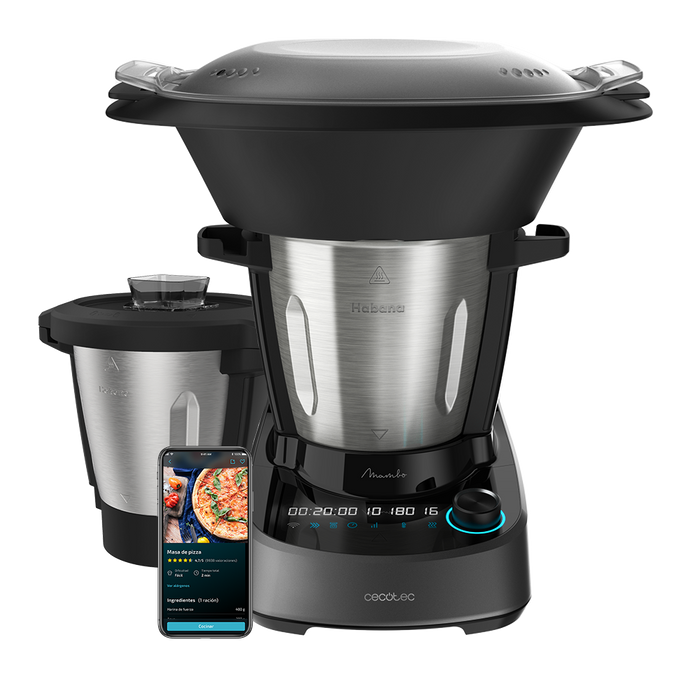 Robot de bucătărie multifuncțional Cecotec Mambo 11090 Habana, 3,3 l, 37 funcții, 10 trepte, negru/gri