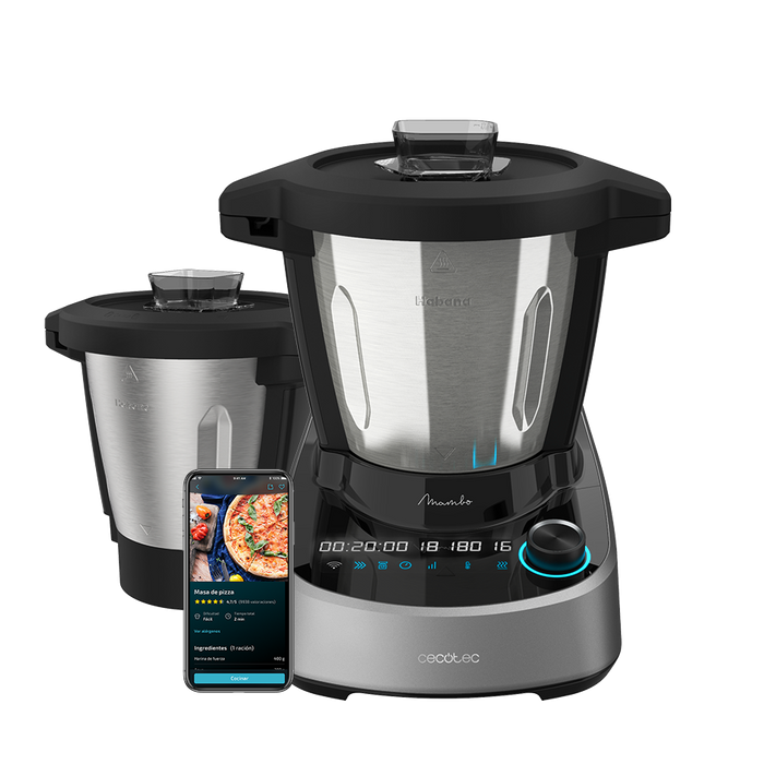 Robot de bucătărie multifuncțional Cecotec Mambo 11090 Habana, 3,3 l, 37 funcții, 10 trepte, negru/gri
