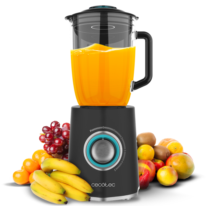 Blender cu cană Cecotec Power Black Titanium 2000Max Mix Go, 2000 W, 1,5 l, 5 viteze, negru