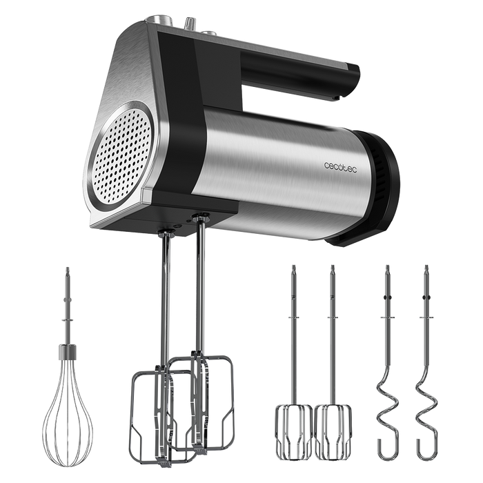 Mixer de mână Cecotec PowerTwist 500 Full Steel, 500 W, 5 trepte, oțel inoxidabil