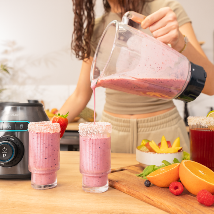 Blender cu cană Cecotec Power Black Titanium 2200MAX Smooth, 2200 W, 1,75 l, inox închis