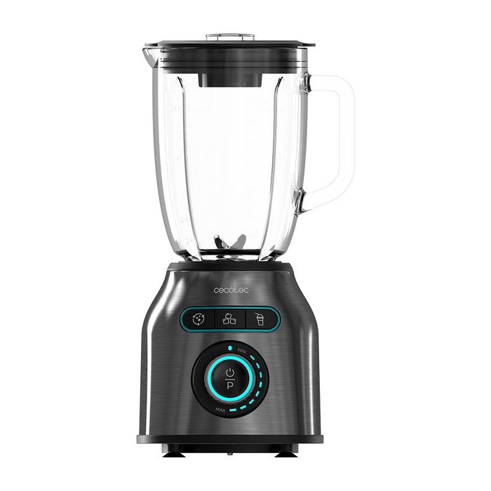 Blender cu cană Cecotec Power Black Titanium 2200MAX Smooth, 2200 W, 1,75 l, inox închis