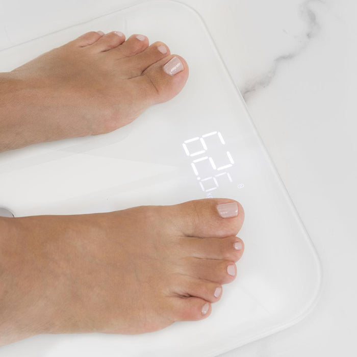 Cântar de baie cu bioimpedanță Cecotec Surface Precision 970 Smart Healthy, 180 kg, Bluetooth, 27,8 × 27,8 cm, alb