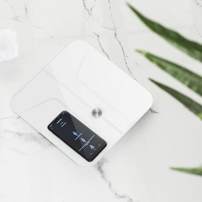 Cântar de baie cu bioimpedanță Cecotec Surface Precision 970 Smart Healthy, 180 kg, Bluetooth, 27,8 × 27,8 cm, alb