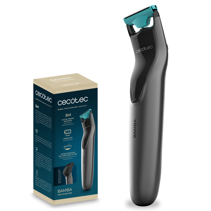 Aparat de ras și tuns Cecotec PrecisionCare OneShave, autonomie până la 45 min, lame din oțel inoxidabil, pieptene 0,5–10 mm