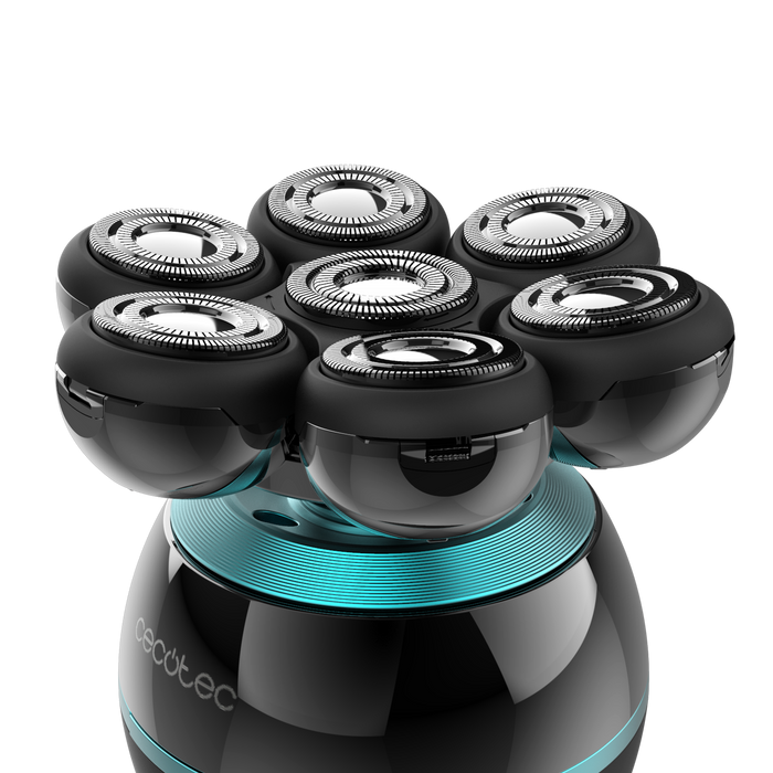 Aparat de ras pentru cap Cecotec PrecisionCare Skull Shaver, 7 lame flotante, autonomie 60 min, bază de încărcare