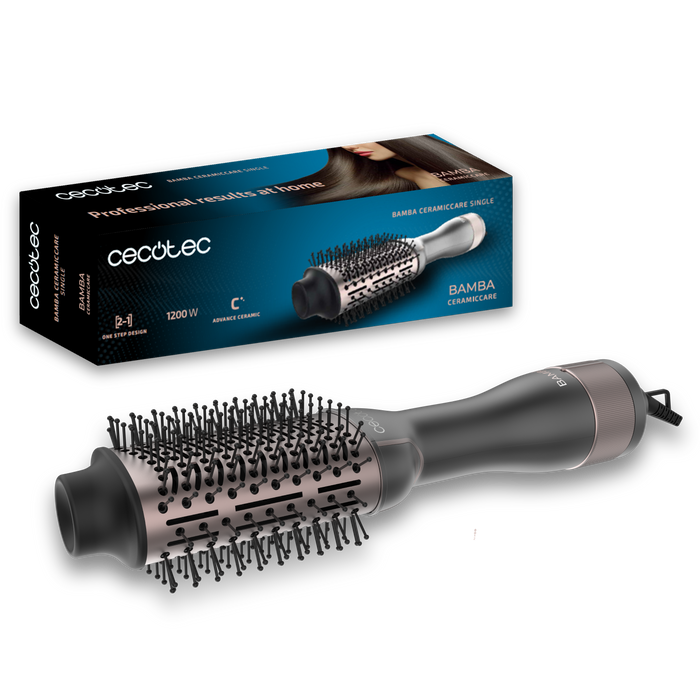 Perie cu aer cald Cecotec CeramicCare Single, 1200 W, 3 temperaturi, 2 viteze