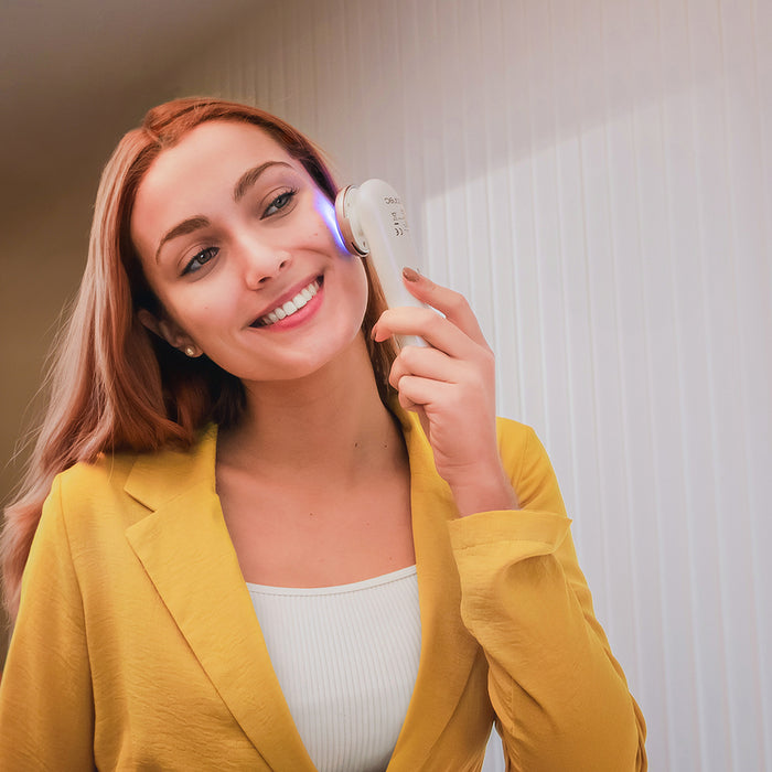 Aparat de masaj facial cu fototerapie Cecotec FaceCare LightSonic, 3 moduri, 5 trepte EMS, 60 min autonomie