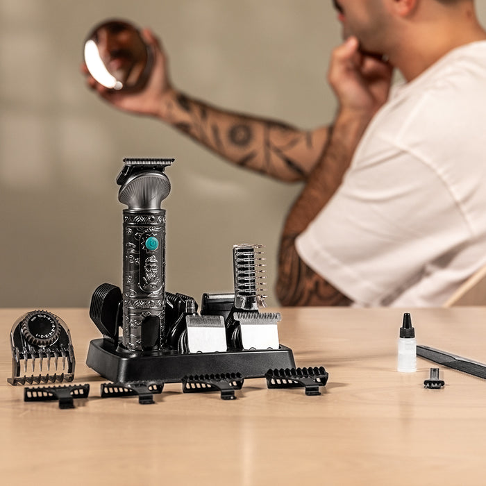 Aparat de tuns părul și barba Cecotec PrecisionCare Samurai Profiling, 6500 rpm, baterie 2000 mAh, 10 piepteni