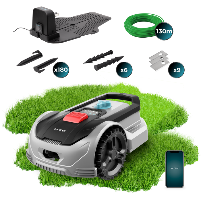 Robot de tuns gazon Cecotec Conga GrassHopper 500 Connected, 500 m², 20–50 mm, lățime de tăiere 160 mm