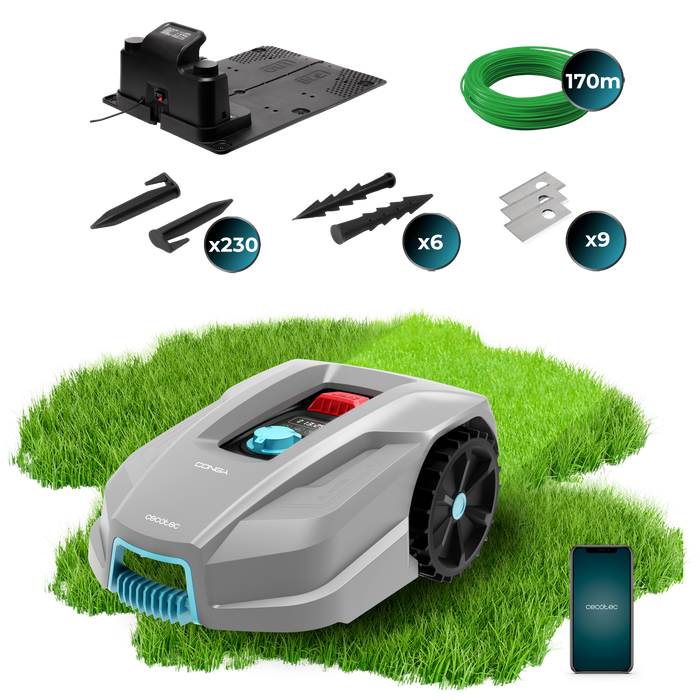 Robot de tuns gazonul Cecotec Conga GrassHopper 800 Connected, 800 m², pantă maximă 35%, baterie 4000 mAh