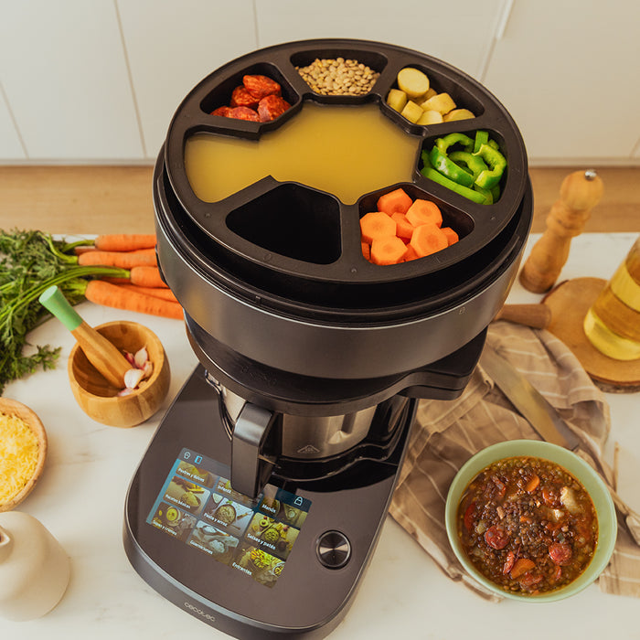 Robot de bucătărie multifuncțional Cecotec Mambo CooKing Victory, 1600 W, bol de 4,5 l, 37 de funcții, negru