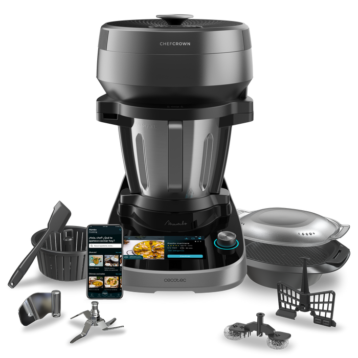 Robot de bucătărie multifuncțional Cecotec Mambo CooKing Victory, 1600 W, bol de 4,5 l, 37 de funcții, negru