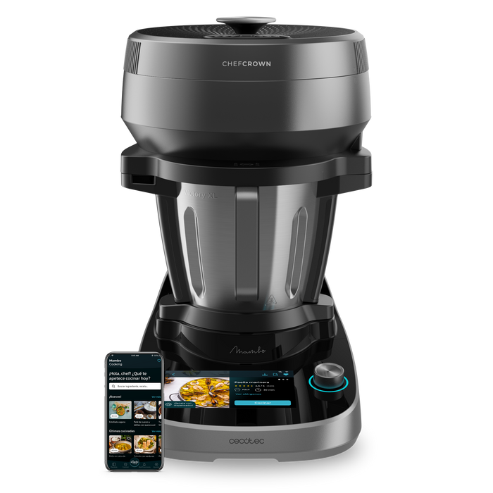Robot de bucătărie multifuncțional Cecotec Mambo CooKing Victory, 1600 W, bol de 4,5 l, 37 de funcții, negru