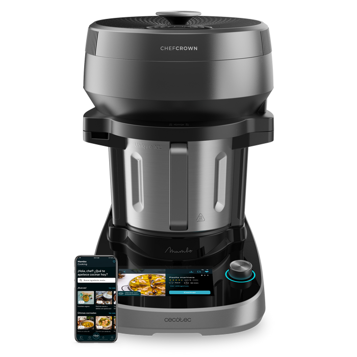 Robot de bucătărie multifuncțional Cecotec Mambo CooKing Unique, 2100 W, 4,7 l, 37 funcții, negru