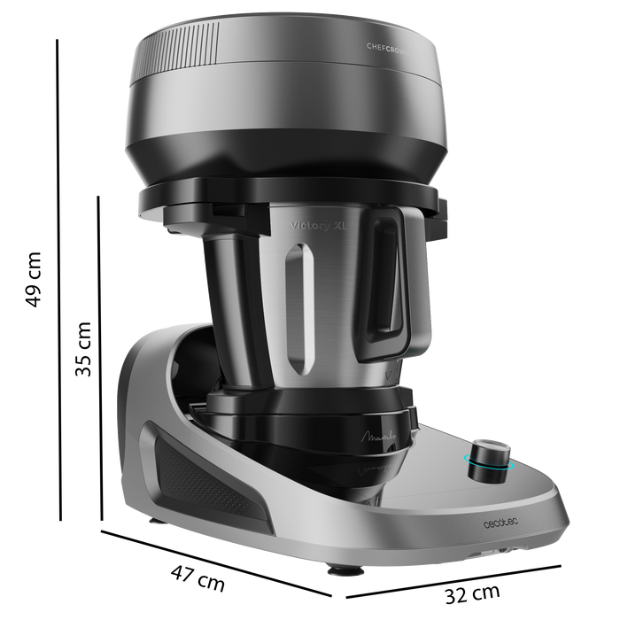 Robot de bucătărie multifuncțional Cecotec Mambo CooKing Total Gourmet, 4,5 l, 2100 W, 37 funcții, negru
