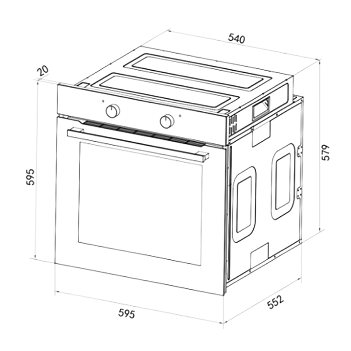 Cuptor încorporabil convențional Cecotec Bolero Hexa C126400 Line A, 80 l, 2800 W, clasa A, inox