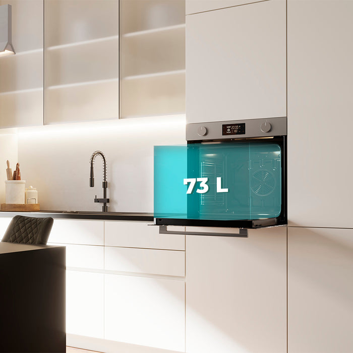 Cuptor încorporabil cu piroliză Cecotec Bolero Hexa P526000 Line A, 73 l, 2800 W, clasa A, inox