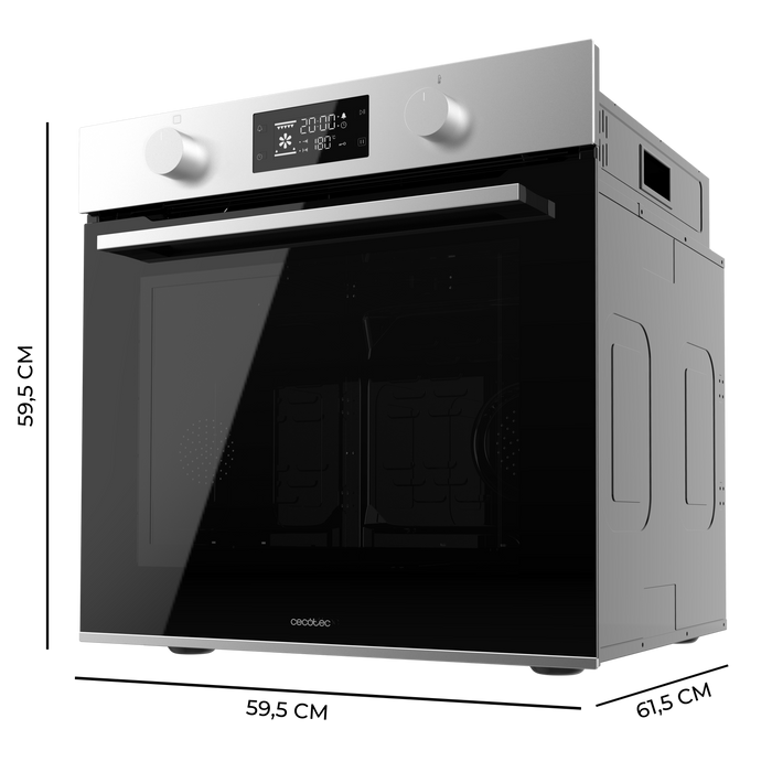 Cuptor încorporabil cu piroliză Cecotec Bolero Hexa P526000 Line A, 73 l, 2800 W, clasa A, inox