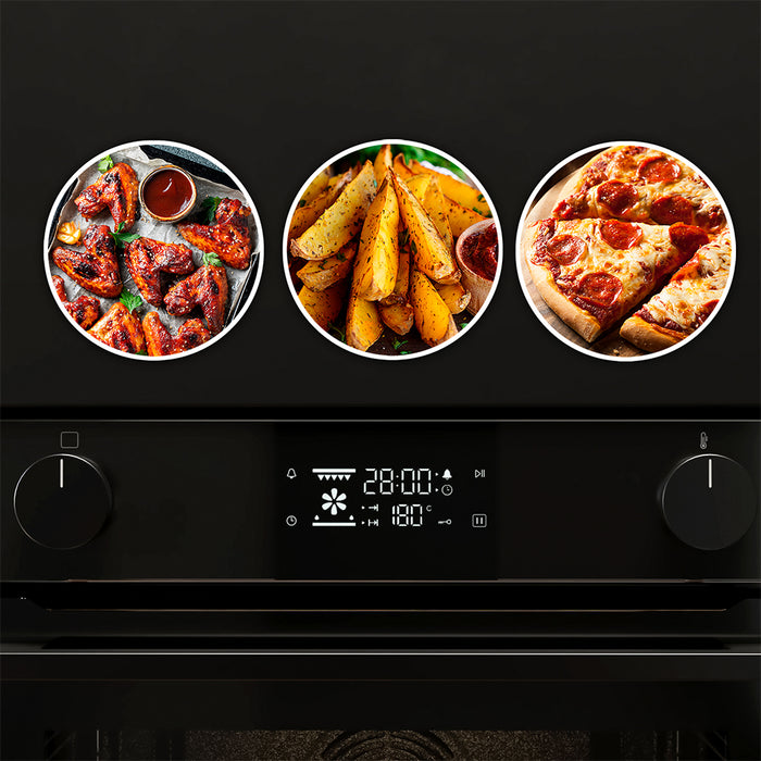Cuptor încorporabil cu piroliză Cecotec Bolero Hexa P526000 Glass Black A, 73 l, 2800 W, clasa A, negru