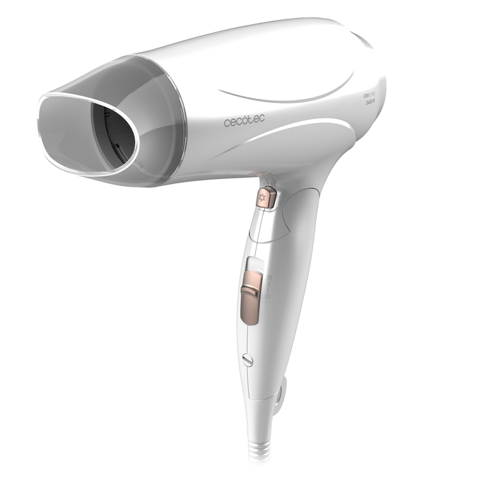 Uscător de păr de călătorie Cecotec IoniCare TravelWhite, 2400 W, 2 trepte de viteză, mâner pliabil