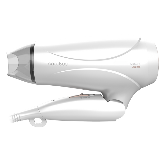 Uscător de păr de călătorie Cecotec IoniCare TravelWhite, 2400 W, 2 trepte de viteză, mâner pliabil