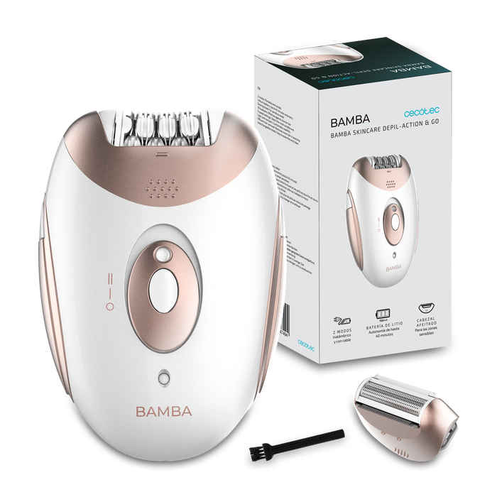 Epilator electric Cecotec SkinCare Depil-Action Go, 2 trepte, autonomie până la 40 min, 18 perechi de pensete