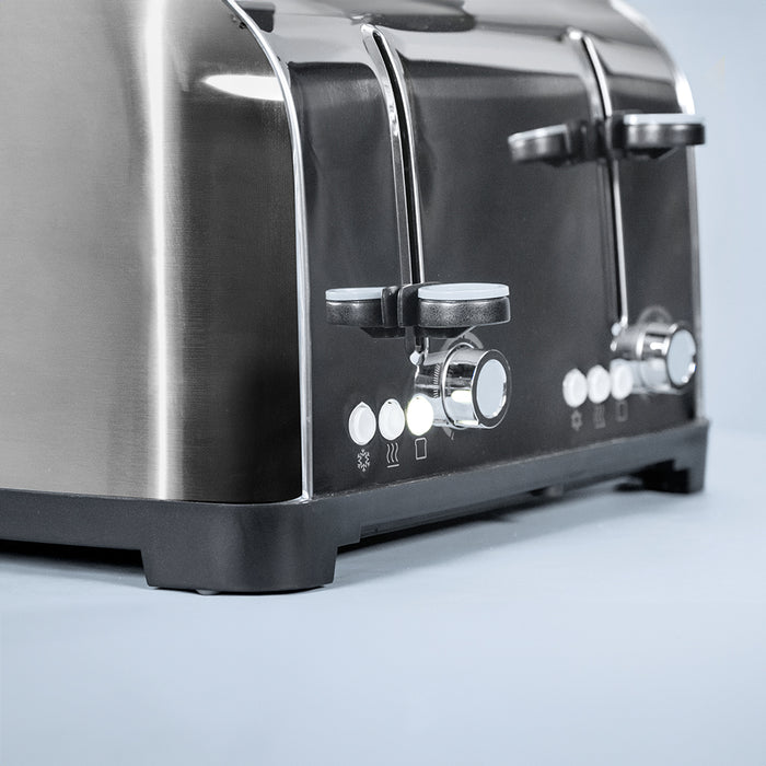 Prăjitor de pâine cu 4 fante Cecotec Toastin' time 1500 Double Inox, 1700 W, 7 trepte, inox