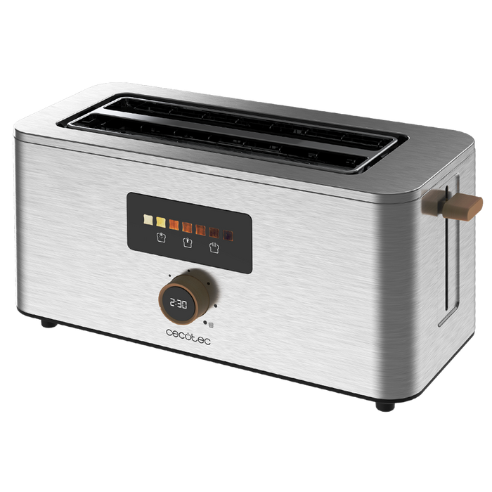 Prăjitor de pâine vertical Cecotec Touch&Toast Extra Double, 1500 W, 4 felii, inox