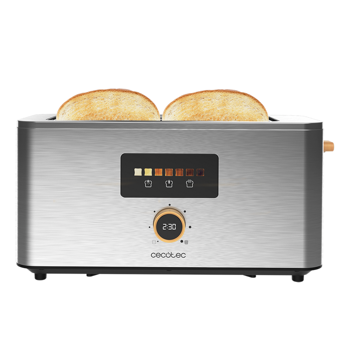 Prăjitor de pâine vertical Cecotec Touch&Toast Extra Double, 1500 W, 4 felii, inox