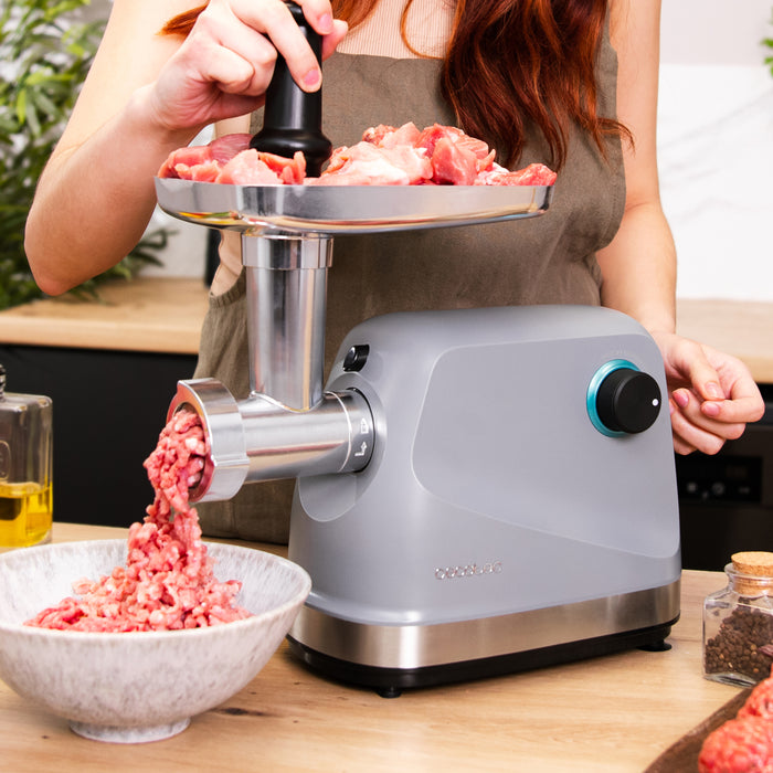 Mașină de tocat carne Cecotec Crusher 1400 Steel, 1360 W, 1,5 kg/min, 3 discuri