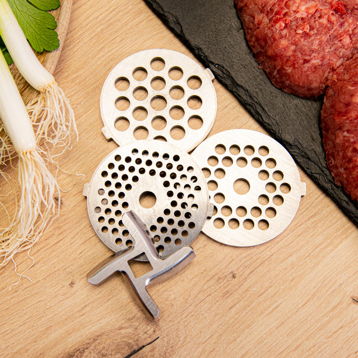 Mașină de tocat carne Cecotec Crusher 1400 Steel, 1360 W, 1,5 kg/min, 3 discuri