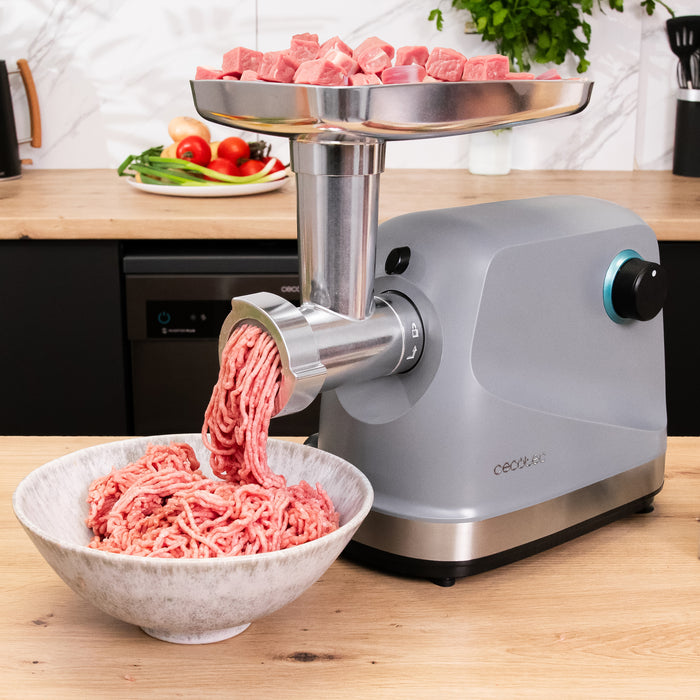 Mașină de tocat carne Cecotec Crusher 1400 Steel, 1360 W, 1,5 kg/min, 3 discuri