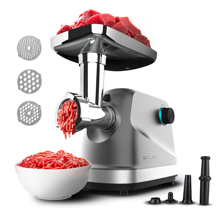 Mașină de tocat carne Cecotec Crusher 1400 Steel, 1360 W, 1,5 kg/min, 3 discuri