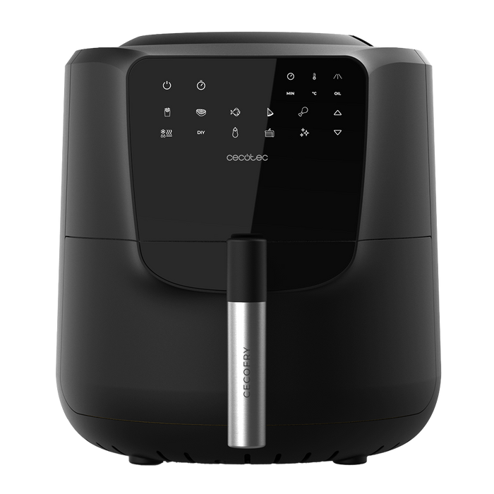 Friteuză cu aer cald Cecotec Cecofry Rain M, 5,5 l, 1550 W, 8 meniuri, neagră