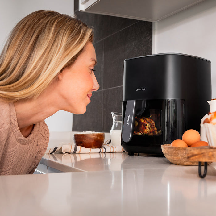 Friteuză cu aer cald Cecotec Cecofry Fantastik Window 6500, 6,5 l, 1700 W, neagră