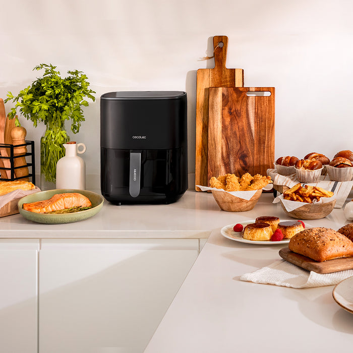 Friteuză cu aer cald Cecotec Cecofry Fantastik Window 6500, 6,5 l, 1700 W, neagră