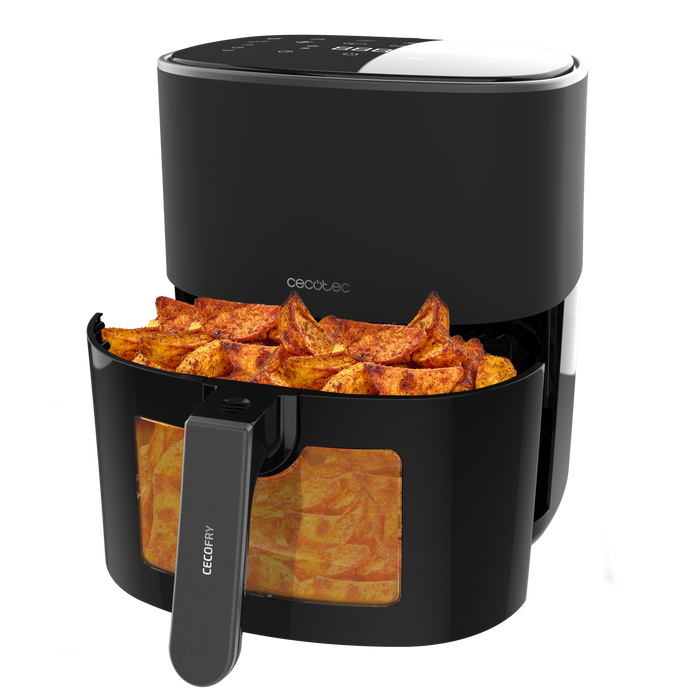 Friteuză cu aer cald Cecotec Cecofry Fantastik Window 6500, 6,5 l, 1700 W, neagră
