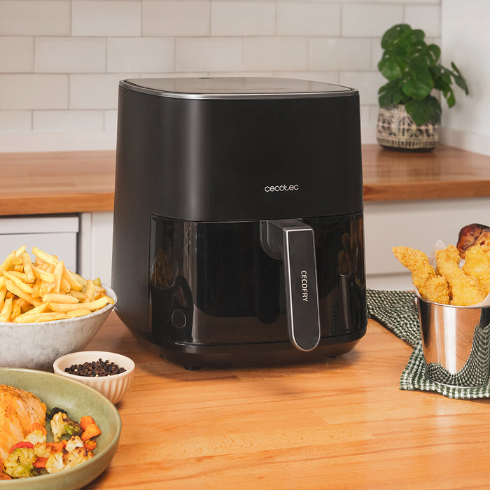 Friteuză cu aer cald Cecotec Cecofry Fantastik 5500, 5,5 l, 1500 W, 9 programe, neagră