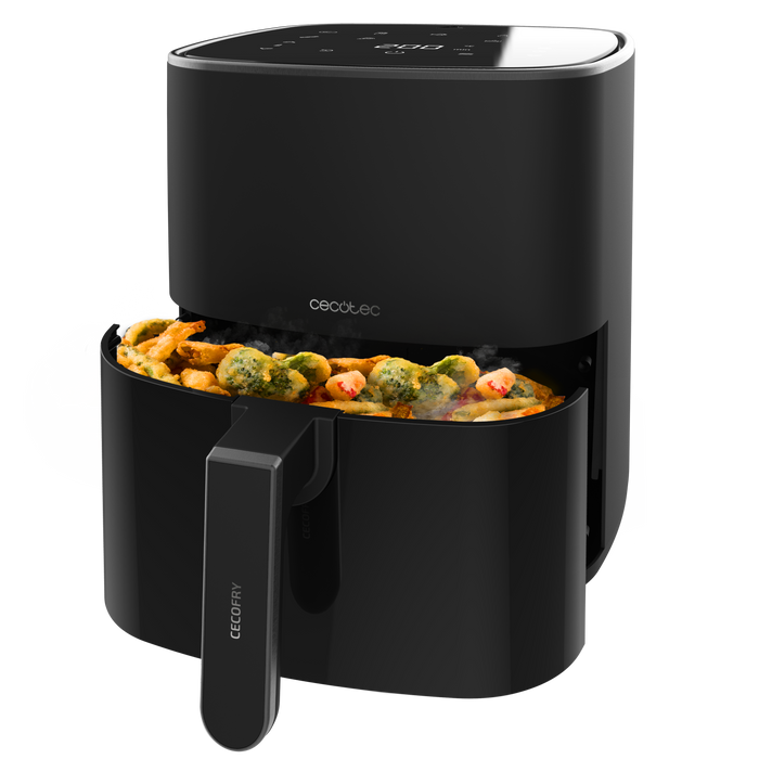 Friteuză cu aer cald Cecotec Cecofry Fantastik 5500, 5,5 l, 1500 W, 9 programe, neagră