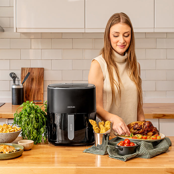 Friteuză cu aer Cecotec Cecofry Fantastik 6500, 6,5 l, 1700 W, 12 programe, neagră