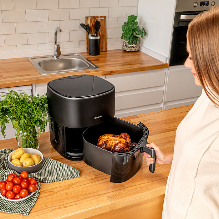 Friteuză cu aer Cecotec Cecofry Fantastik 6500, 6,5 l, 1700 W, 12 programe, neagră