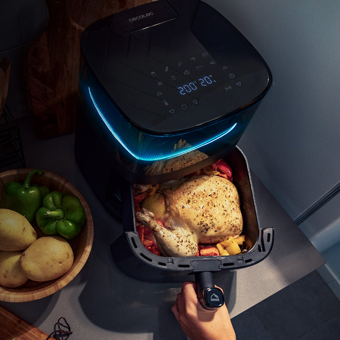 Friteuză cu aer cald Cecotec Cecofry Neon 5000, 5 l, 10 programe, neagră