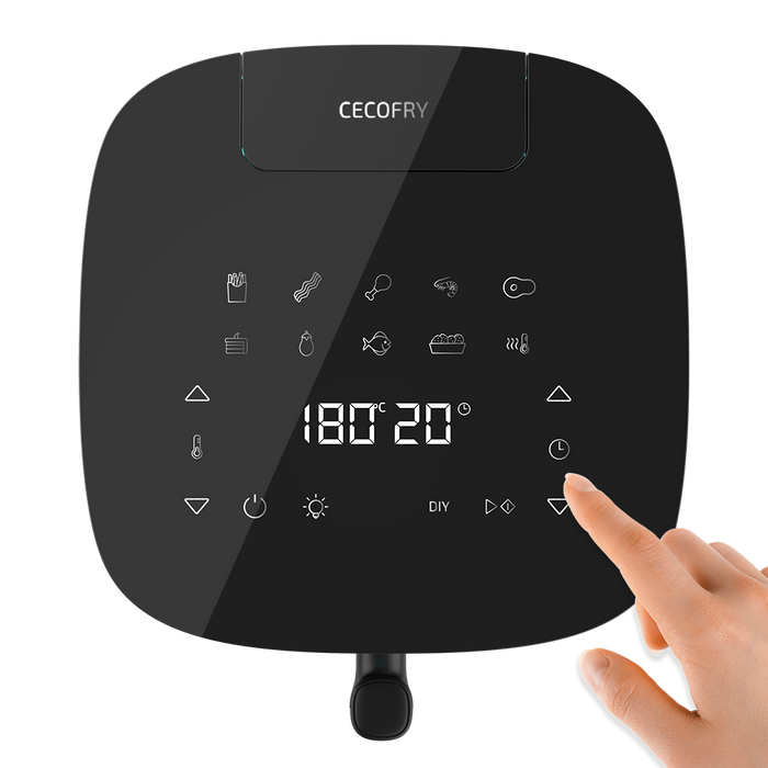 Friteuză cu aer cald Cecotec Cecofry Neon 5000, 5 l, 10 programe, neagră
