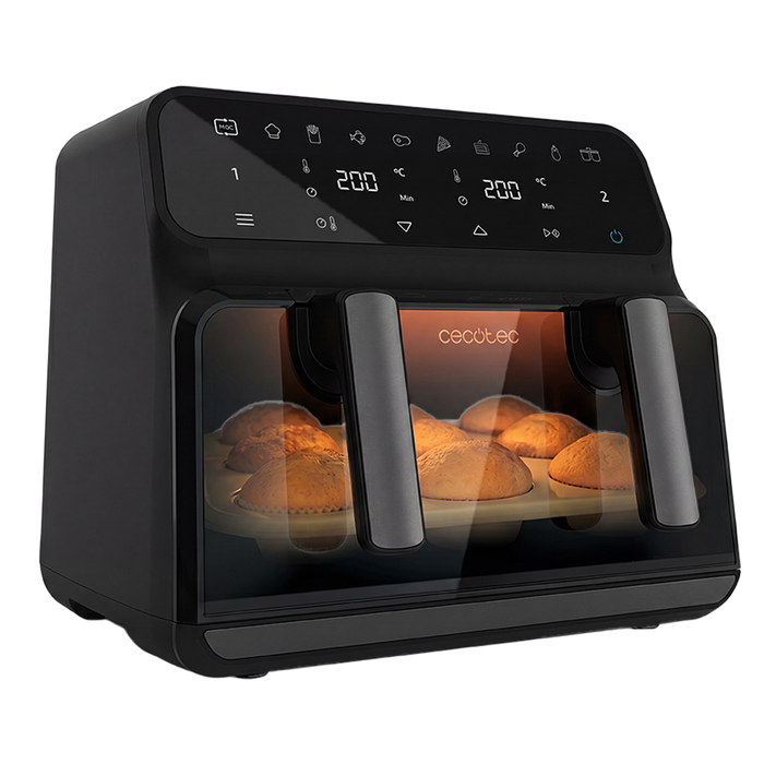 Friteuză cu aer cald Cecotec Cecofry Advance 9000 Window, 9 l, 2200 W, neagră